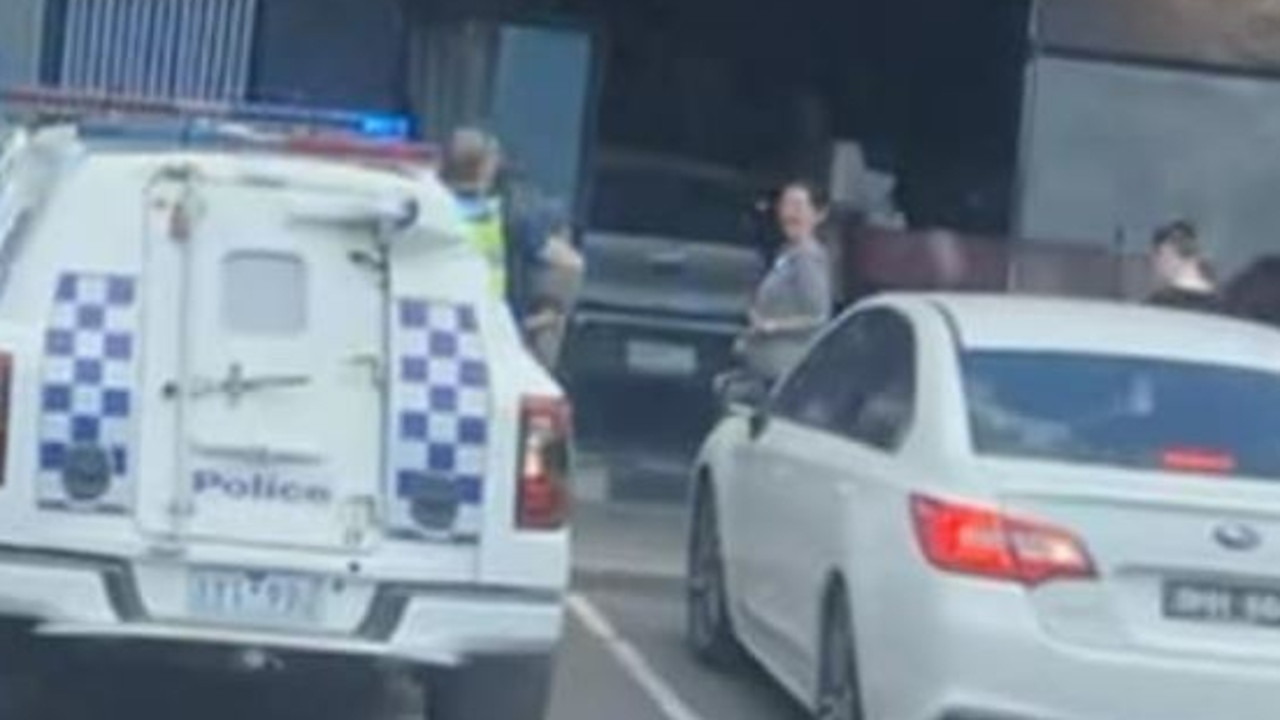 A woman is in hospital after her car crashed through a Geelong kebab shop on Friday. Photo: Facebook.