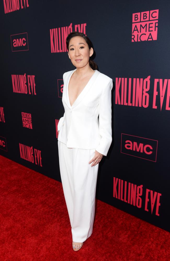 Sandra Oh attends the Killing Eve premiere in North Hollywood. Picture: Getty