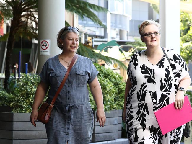 Donna Baluskas and Laura Lawson who are involved in a legal dispute with Mt Tamborine State School Principal Tracey Brose. Picture: Jason O'Brien