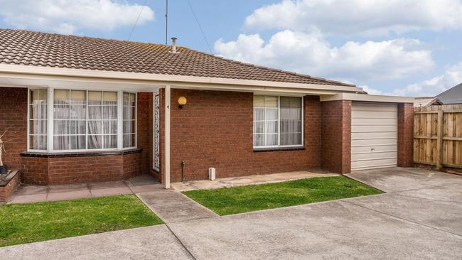 The two-bedroom unit at 4/42-44 Park Cres, South Geelong, sold for $454,000 in October.