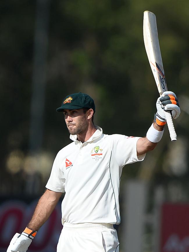 Glenn Maxwell has scored a Test century against India — in Ranchi last year. Picture: Getty