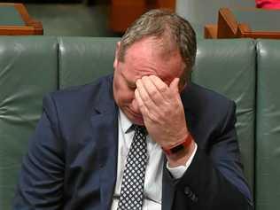 EMBATTLED: Former Deputy Prime Minister Barnaby Joyce during Question Time in the House of Representatives at Parliament House in Canberra in February. Picture: MICK TSIKAS