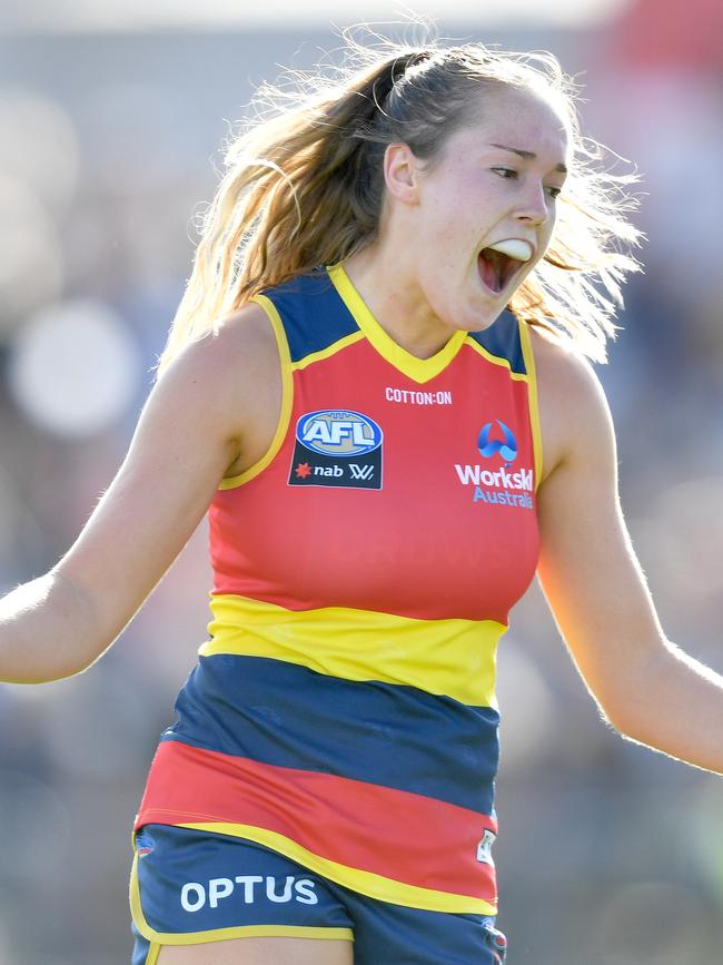 Madison Newman against the Saints in 2020. Picture: AAP