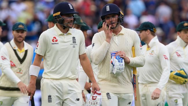 England openers Rory Burns and Jason Roy. Picture: AFP