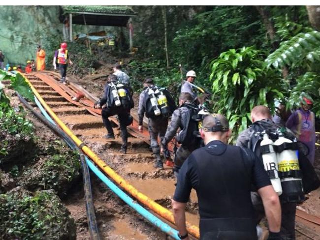 Australian Federal Police divers are helping in the rescue mission.