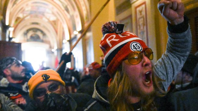 Supporters of US President Donald Trump protest inside the US Capitol on January 6 in Washington, DC. Picture: ROBERTO SCHMIDT / AFP.