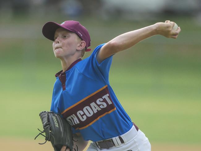 South Coast V Sunshine Coast in the 12-14 years QLD School Sport Baseball Championships. Picture:Glenn Campbell
