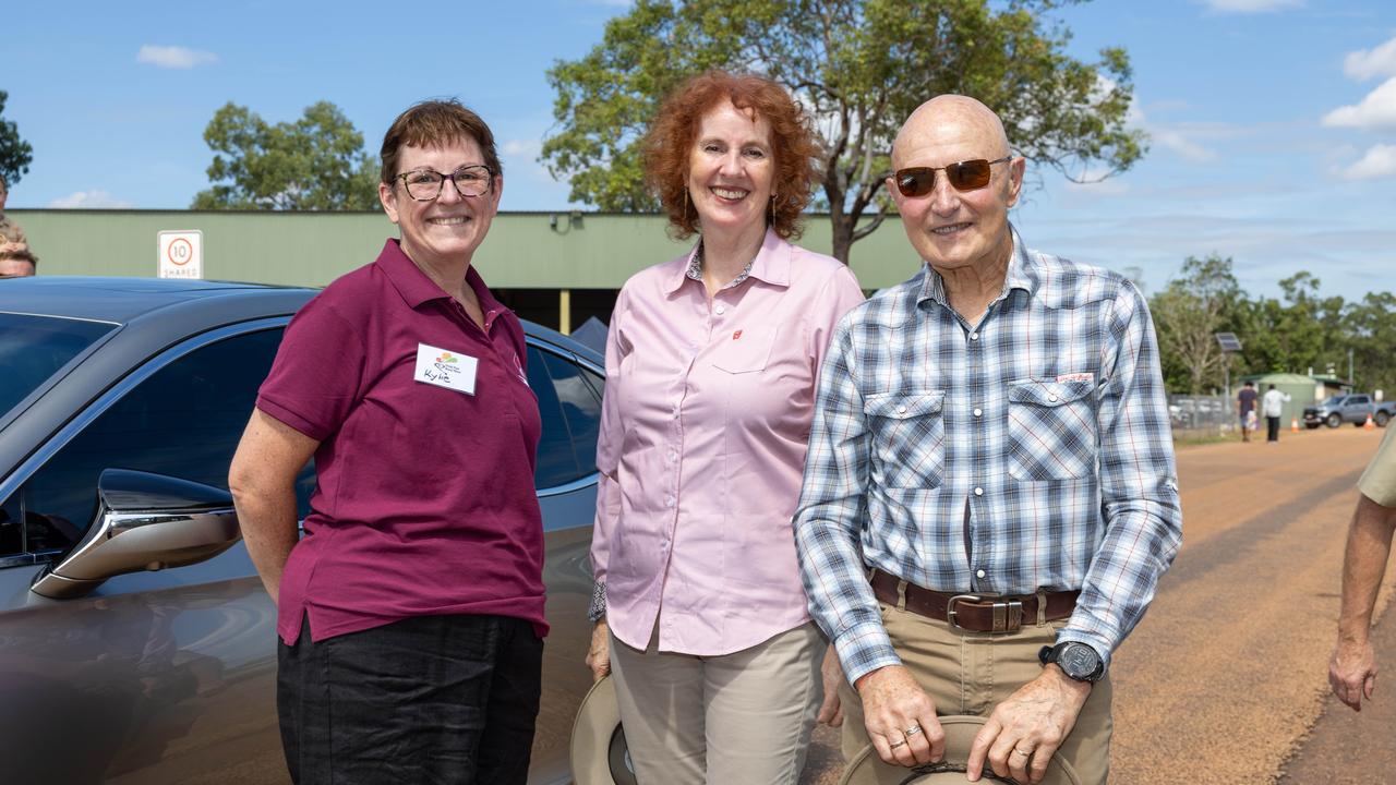 Kylie, Ms Ruth Jones and His Honour Professor the Honourable Hugh Heggie AO PSM. Picture: Pema Tamang Pakhrin
