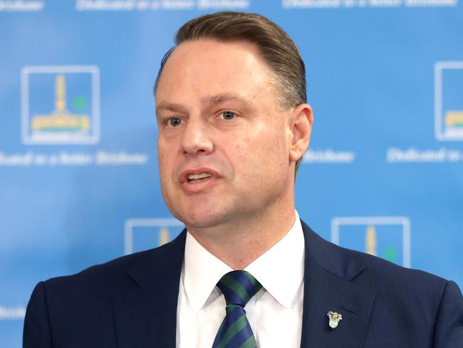 Lord Mayor Adrian Schrinner, with the 2023-24 Brisbane City Council Budget, City Hall, on Wednesday 14th June 2023 - Photo Steve Pohlner