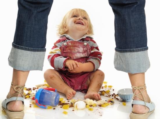 Busy stressed mum with toddler
