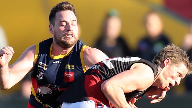 Brendan Howard in action for the Beaufort Crows in the 2018 Central Highlands grand final. Picture Yuri Kouzmin