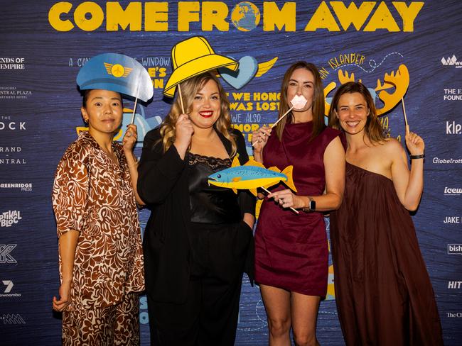 At the opening night function for The Empire's Come From Away are (from left) Rosanna Tremewan, Kate Rule, Kat Keogh and Libby Barker at The Rock, Friday, March 14, 2025. Picture: Hey Media