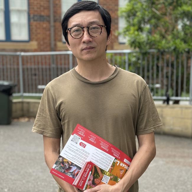 Ashfield resident Samuel Huang said he'd been a fan of 'Sydney Daddy' for a long time before he volunteered to help his campaign. Picture: Amaani Siddeek