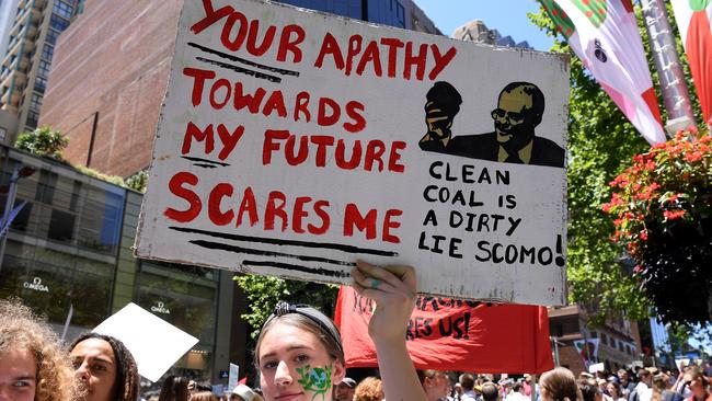 Enthusiastic high school students took part in last year’s climate change protest, conveniently held on a school day. Picture: AAP/Dan Himbrechts