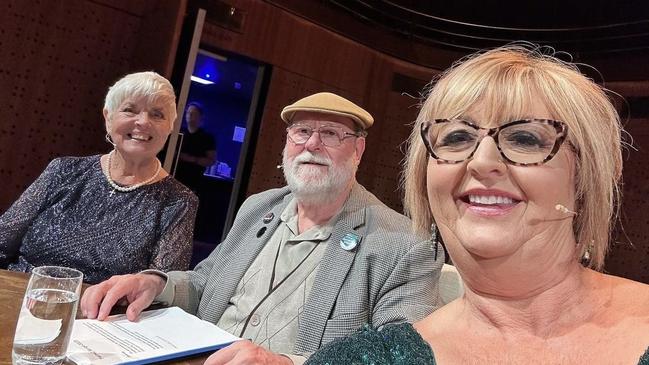 Janelle Hawe at front right with other participants in the To Whom I May Concern collaboration sharing stories of living with dementia through theatre and live music. Picture: Instagram