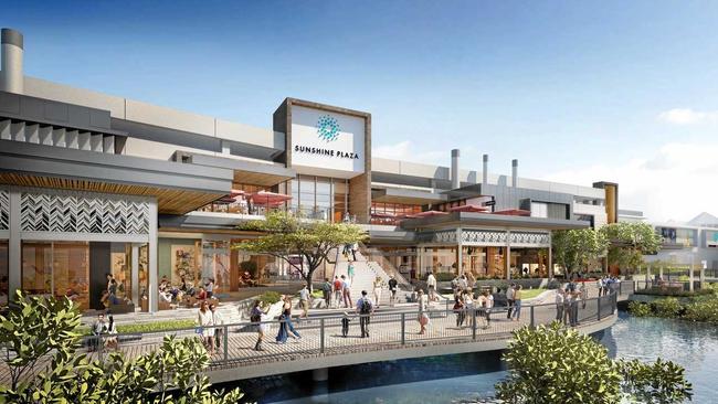 Artist impression of how the expanded Sunshine Plaza will look at Cornmeal Promenade.