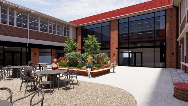 Concept drawings showing a $23m redevelopment of  Hobart High School. Picture: Thomson Rossi Architects