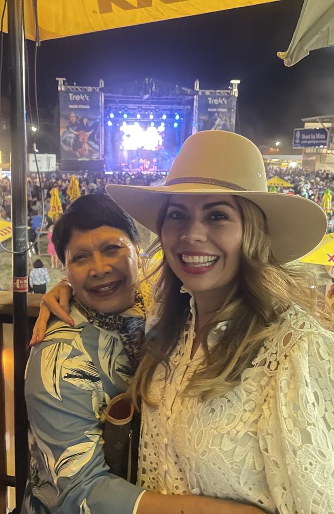 Trish O’Callaghan with her mum Efrenia at Mt Isa Rodeo.