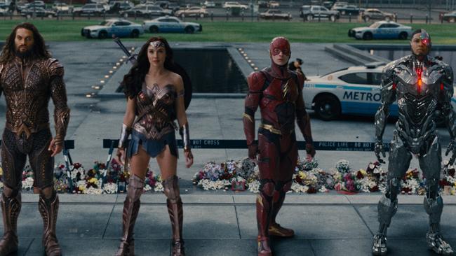 Ray Fisher, pictured on the far right, plays Cyborg in Justice League.