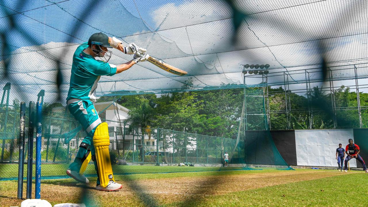 Steve Smith is back batting in the nets. Picture: Ishara S. Kodikara / AFP