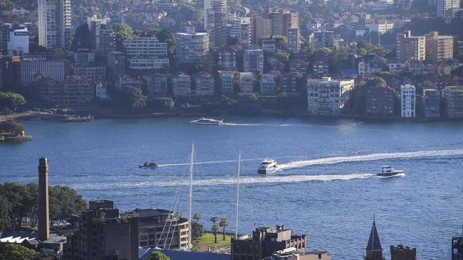 View of Sydney from the top of Tower 2 in Barangaroo. Picture: Dylan Robinson