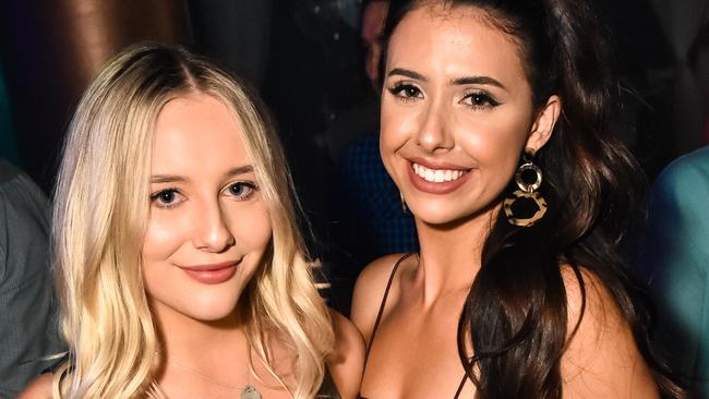 Chelsea Ray and Caitlyn Palmer at Love Nightlife, Broadbeach on Friday night. Gold Coast Bulletin Nightspotting photos.