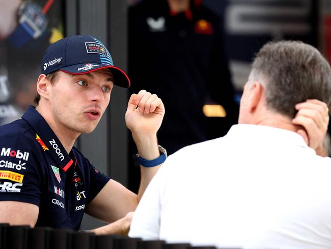 What was Verstappen and Horner talking about? Picture: AFP