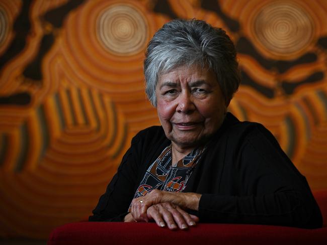 18/9/2024: First to appear before the Inquiry, Aunty Leslie Williams 77,   on the first day of sitting for the Truth Telling & Healing Inquiry, at the convention centre in South Brisbane.  pic: Lyndon Mechielsen/Courier Mail