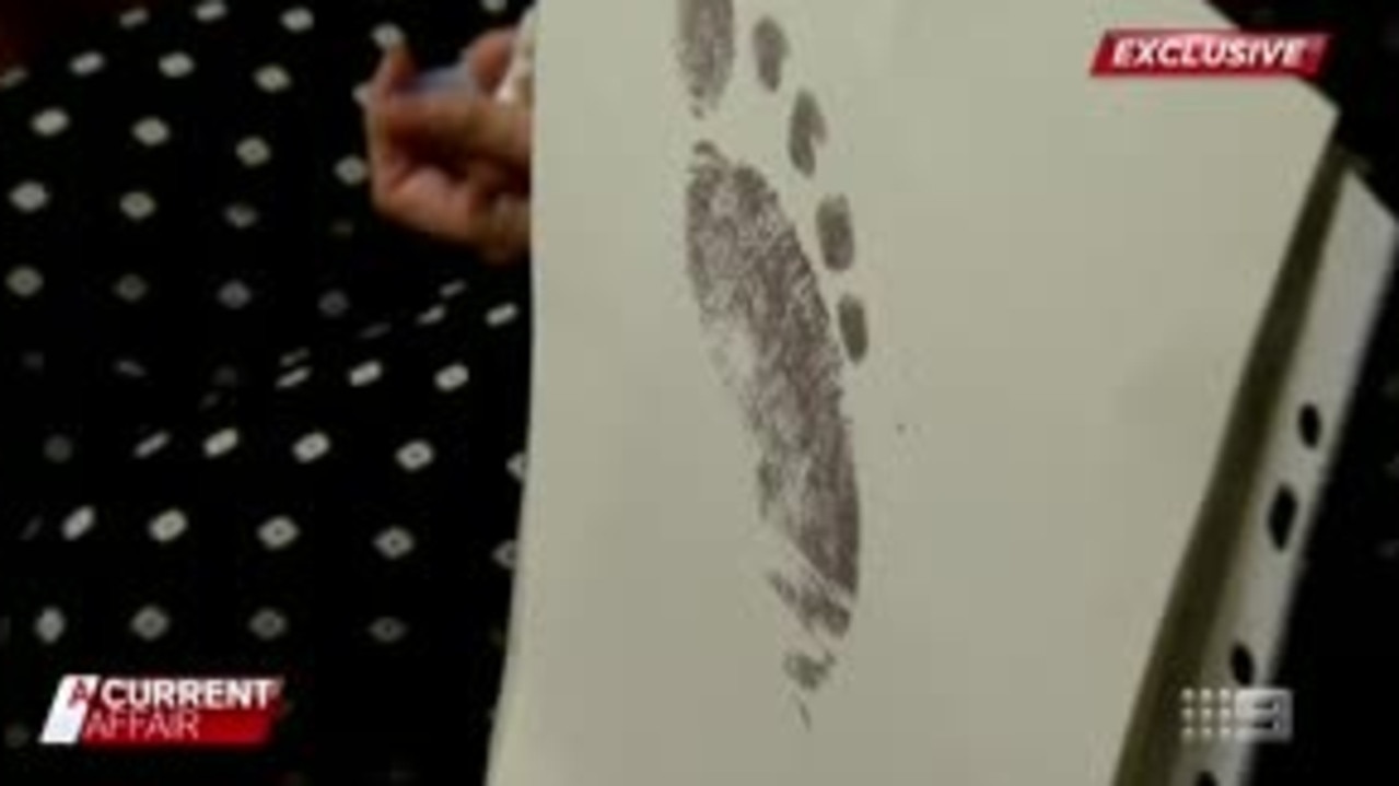 This footprint is one of the few things left of Hannah Clarke who suffered burns to 97 per cent of her body.