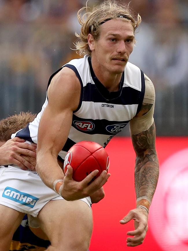 Tom Stewart in action for Geelong.