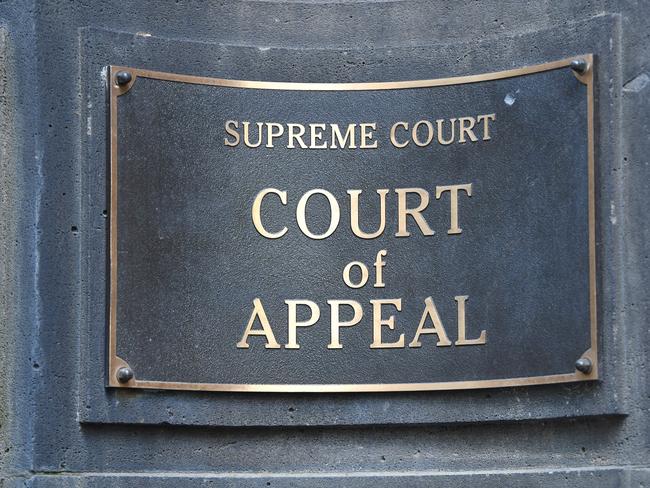 General view of signage for Court of Appeal, Melbourne, Monday, October 14, 2019. (AAP Image/James Ross) NO ARCHIVING