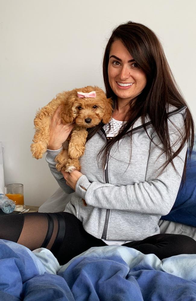 Josh Reynolds ex-girlfriend Arabella Del Busso with her cavoodle Meatball.