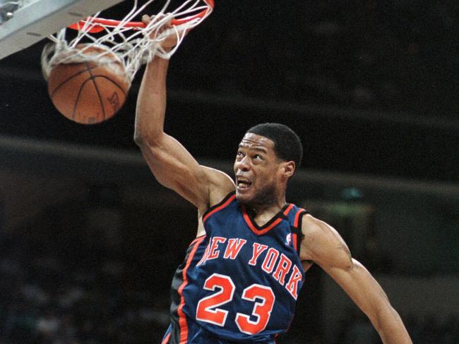 Eric Dampier, Allen Iverson and Marcus Camby at the 1997 NBA All Star  Weekend Rookie Game