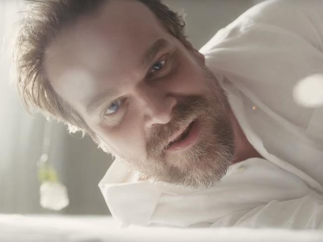 But the Crocodile Dundee ad wasn’t the most popular. Stranger Things star David Harbour stole the show for an ad with Tide detergent. Picture: Supplied