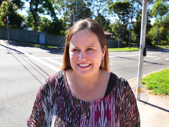 ‘I thought he was dead’: Fiona Isbister at the site of the crash at Cook St. Picture: Angelo Velardo