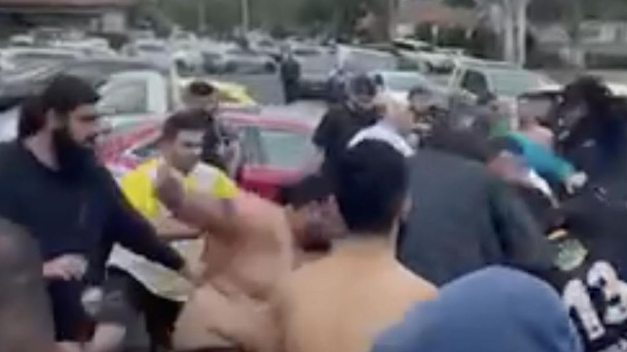 Footage captures the moment a brawl breaks out after a western Sydney rugby league game on Sunday afternoon. Picture: Daily Telegraph