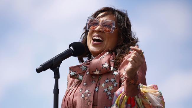 Ceberano gave fans a reggae-flavoured version of Bedroom Eyes at her Oaks Day performance. Picture: Getty.