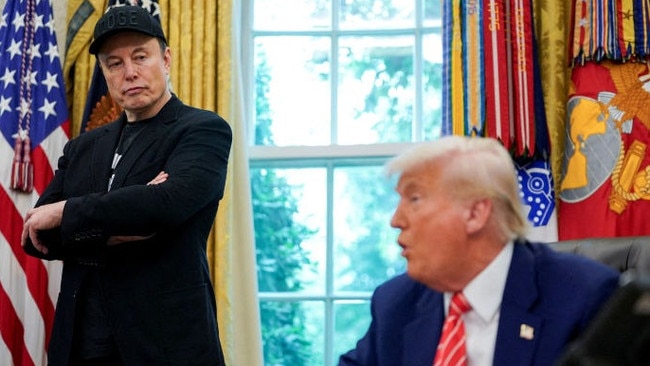 President Trump hailed Elon Musk last week as the Tesla CEO said he was leaving his role as the administration’s cost-cutting tsar. Picture: Nathan Howard/Reuters/WSJ