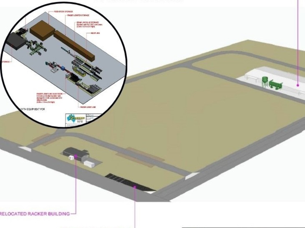 Plans for a new wooden and laminated product manufacturing plant in Wondai. Image: SBRC.