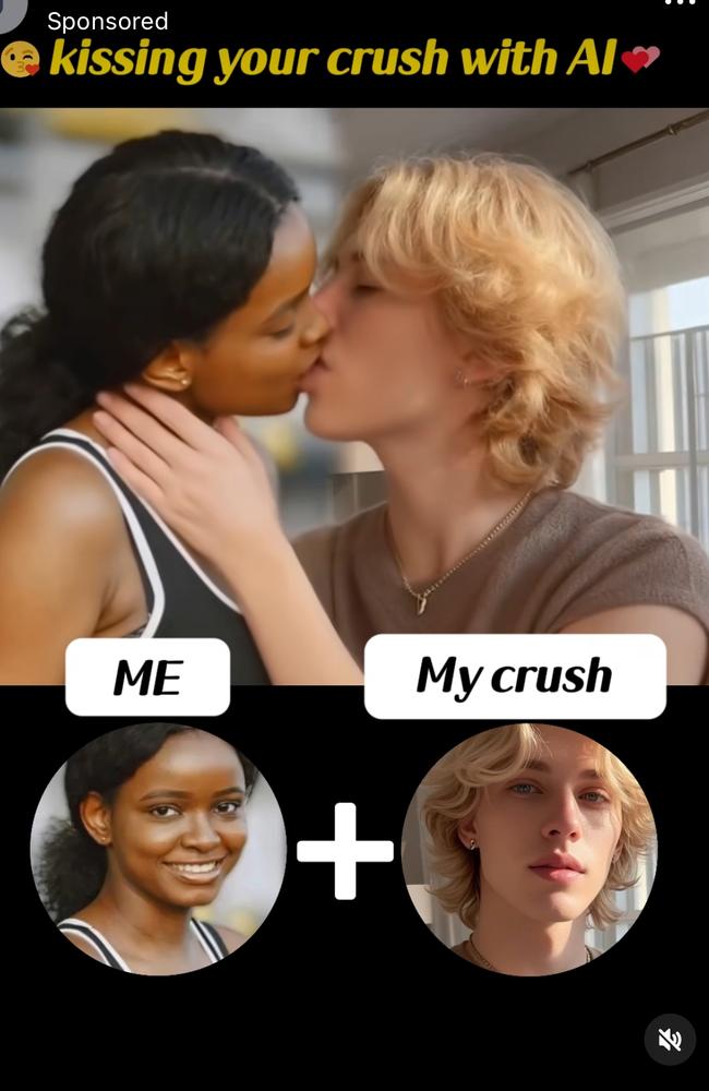 Kissing your crush with AI generator. Picture: supplied