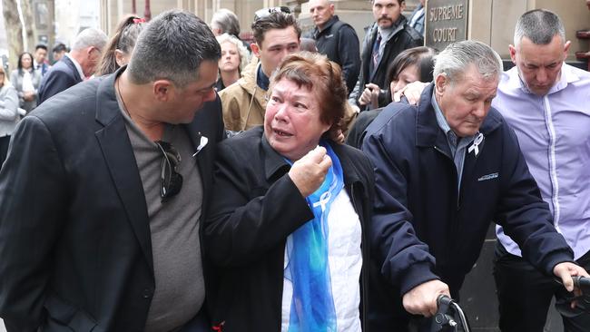 Family and supporters of Alicia Little react to her killer’s sentence this week. Picture: AAP Image/David Crosling