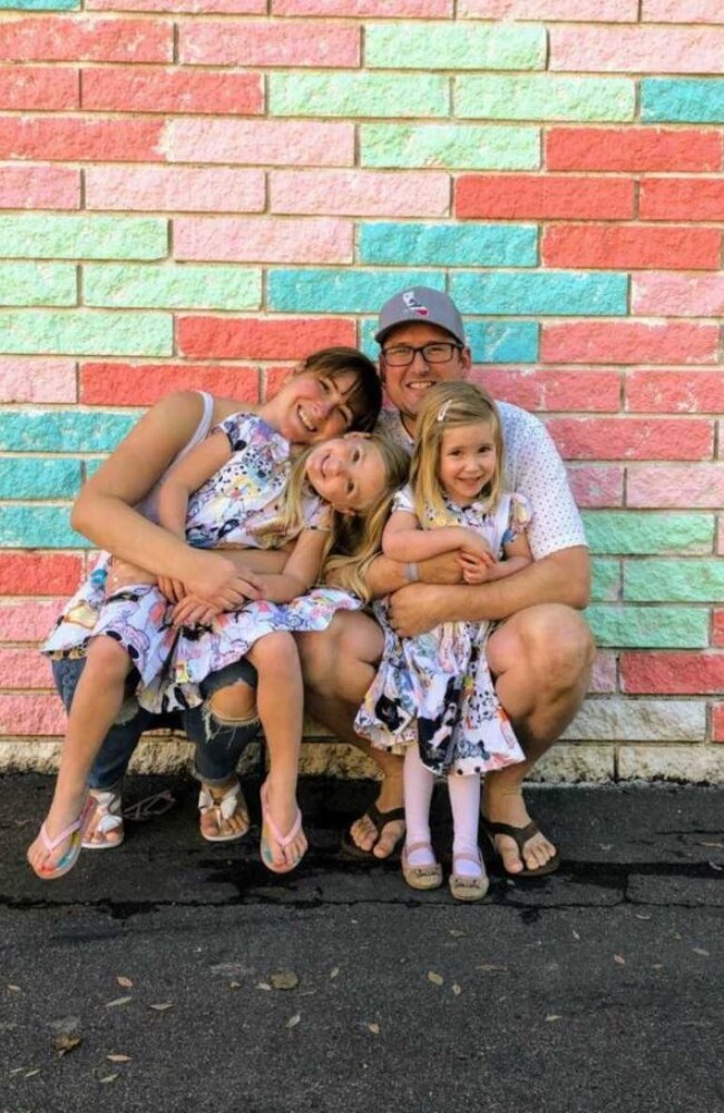 Sarah and her husband with their two girls. Picture: Supplied