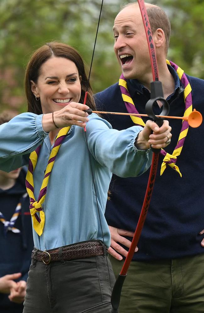 The Prince and Princess of Wales joined their three children to volunteer as part of the Big Help Out initiative. Picture: Daniel LEAL / POOL / AFP