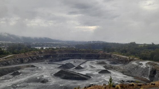 Update aerial shot of Oxenford quarry on the Gold Coast in 2021.