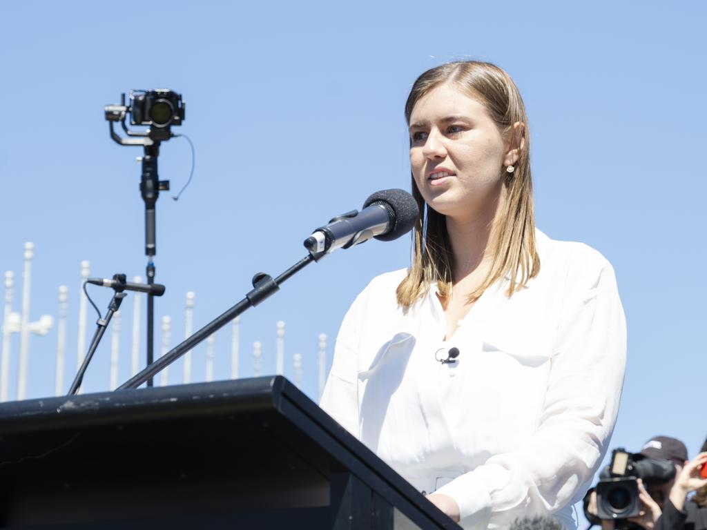 Ms Anderson said she realised how intoxicated the former Liberal staffer (pictured) was when she struggled to put her shoes back on after passing through security. Picture: Jamila Toderas/Getty Images