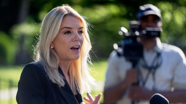 Attorney General Pam Bondi. Picture: AP Photo/Mark Schiefelbein