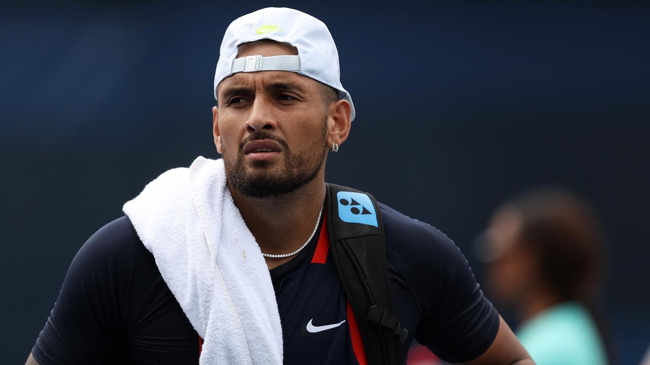 Nick Kyrgios of Australia in a practice session