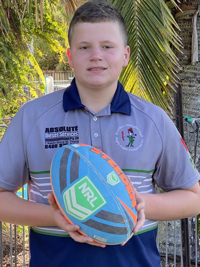 Lincoln Putman plays for the Maryborough Brothers Junior Rugby League Club.