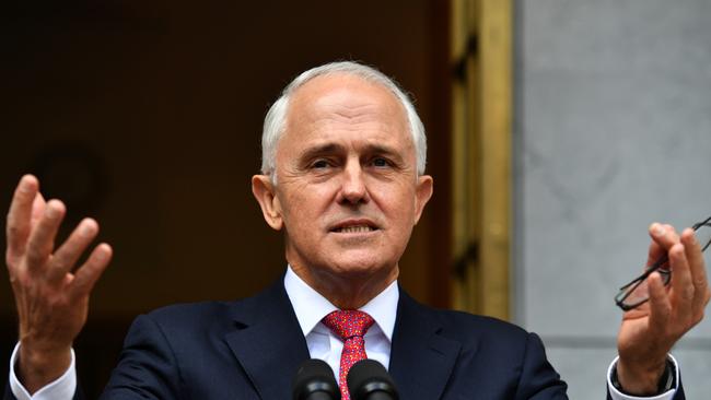 Prime Minister Malcolm Turnbull at a press conference at Parliament House in Canberra today. Picture: AAP