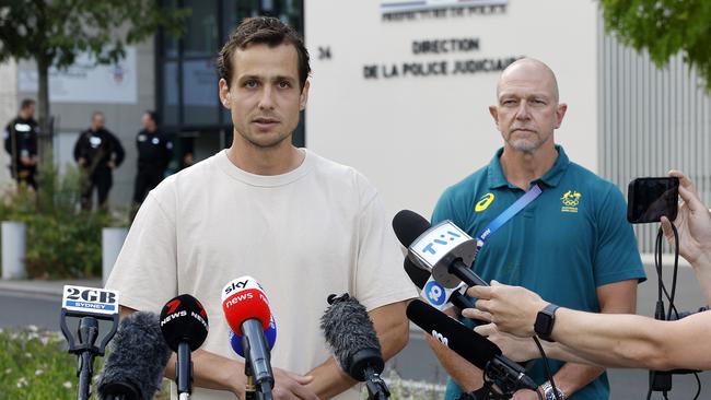 Australian hockey player Tom Craig fronts the media after his “terrible mistake”. Picture: Michael Klein